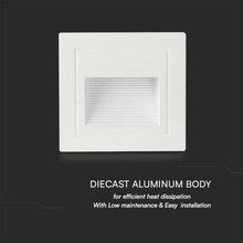 LED Осветител За Стъпала 5W 3000K Бял Квадрат SKU 10377 V-TAC