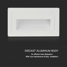 LED Осветител За Стъпала 3W 3000K Бял Квадрат SKU 10378 V-TAC