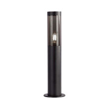 Bollard Garden Light Fitting  E27 (76mmx119x450mm) Smoke Plastic/SS Black Body IP44