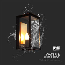 E14 Outdoor Lamp Holder (W200*D168*H350mm) Black Body IP65