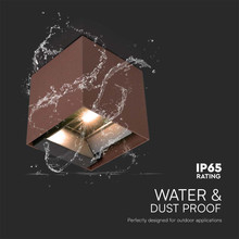 LED Соларна Стенна лампа 9W 3000K Corten Тяло IP65 SKU 11888 V-TAC