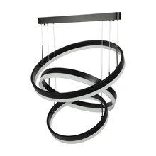 92W Soft Light Chandelier Dimmable Black 3000K