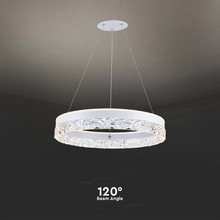 25W LED Designer Hanging Lamp Single Ring 3000K White Body