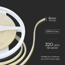 LED Лента COB 24V Зелена 320 диода 10W на метър SKU 23143 V-TAC