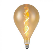 LED Bulb - 4W Filament Spiral A160 2700K Amber Glass