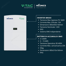 Високоволтова соларна система 6kW Инвертор и 2 броя 5kW Батерии Hiconics 10kW SKU 119821 V-TAC