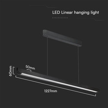 LED Линейно Висящо Тяло Дифузер-CCT 3IN1 - Черно 36W SKU 23345 V-TAC