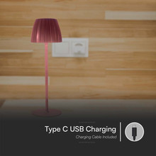 LED Настолна Лампа 3000K Кафяво 2.7W SKU 23354 V-TAC