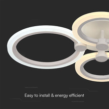 51W LED Ceiling Lamp 3 Step Dimmable With Remote Control White Body IP20