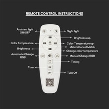 LED Плафон 3 Степени Димиращ С Дистанционно Бяло Тяло IP20 74W SKU 23395 V-TAC