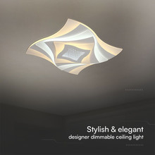 63W LED Ceiling Lamp 3 Step Dimmable With Remote Control White Body IP20