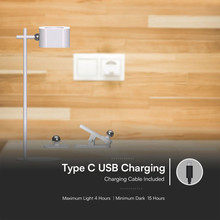 3W LED Магнитна Настолна Лампа С Батерия 1800mAh CCT: 3IN1 Бяло Тяло SKU 23410 V-TAC