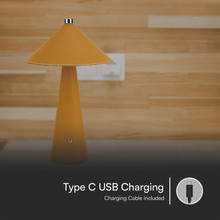 3W LED Магнитна Настолна Лампа С Батерия 4000mAh CCT: 3IN1 Жълт Тяло Димираща SKU 23415 V-TAC