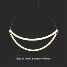 16W LED Handing Pendant Light WIth 1.5m Wire 600mm 3000K Black Body