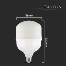 LED Крушка - 50W Plastic T140 6500K E27 With E40 Ring SKU 23575 V-TAC