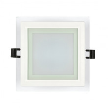 LED glass panel for building-in square, 6W, 4200K, 220V AC, neutral light, IP44, SMD2835