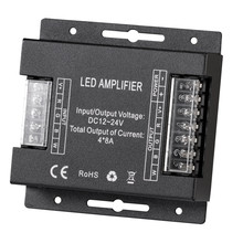Amplifier for RGBW LED strip, 4x8A, 384W (12V), 12-24V DC