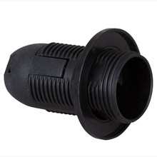 Plastic lamp socket E14, fully-threaded, black (50pcs.)