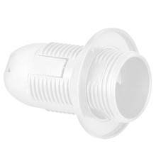 Plastic lamp socket E14, fully-threaded, white (50pcs.)