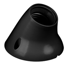 Plastic lamp holder E27, wall mounting, angled base, black