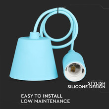 SKU 3482 E27 Пендел Светло Син с марка V-TAC