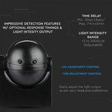 SKU 5077 Инфраред Датчик За Движение Стена Черен с марка V-TAC