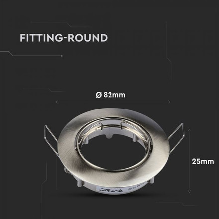 SKU 3588 GU10 Корпус Луна Кръг Оринтируема Сатен Никел с марка V-TAC