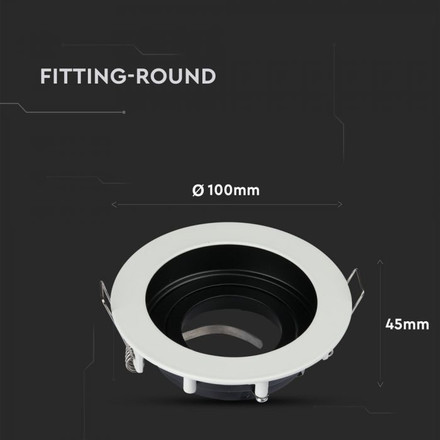 SKU 3595 GU10 Корпус Луна Кръг Бяла с марка V-TAC