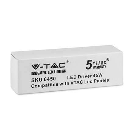 SKU 6450 Драйвер За LED Панел 45W 5 г Гаранция с марка V-TAC