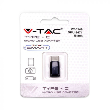 SKU 8471 Преходник Micro USB Към Type C Черен с марка V-TAC
