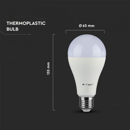 LED Bulb - SAMSUNG CHIP 15W E27 A65 Plastic 3000K