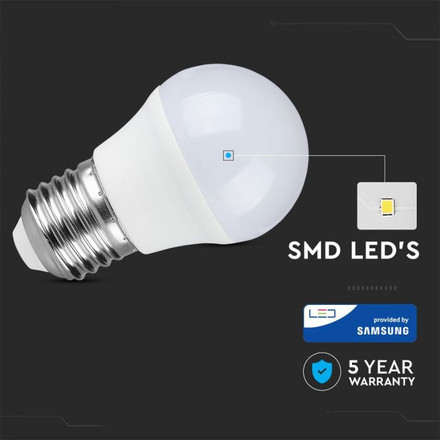 LED Крушка Е27 4.5W SAMSUNG ЧИП A++ G45 6400K SKU 263 V-TAC