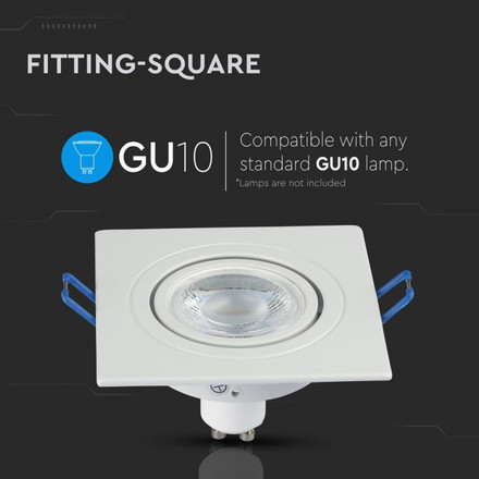 1*GU10 Fitting Square White 