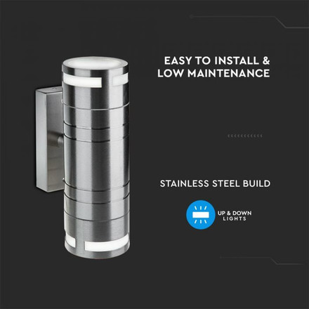 SKU 7504 Фасадно Тяло За Стена GU10 Сатен Никел Две Посоки IP44 с марка V-TAC