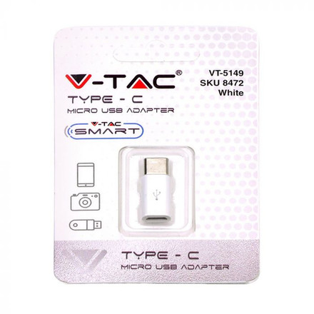 SKU 8472 Преходник Micro USB Към Type C Черен с марка V-TAC