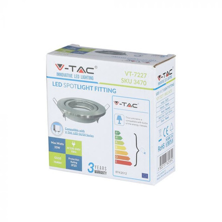 SKU 3470 GU10 Корпус Луна Кръг Оринтируема Сатен Никел с марка V-TAC