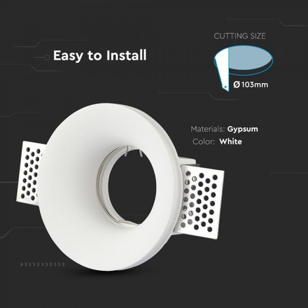 GU10 Fitting Round White 