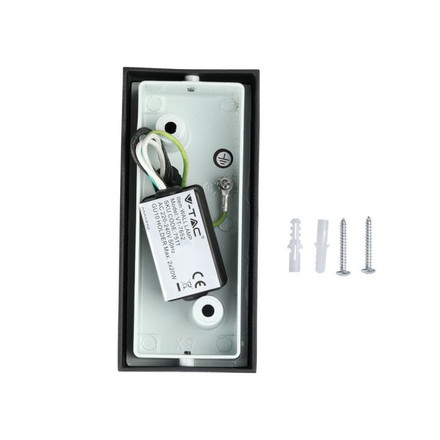 SKU 7511 Фасадно Тяло За Стена GU10 Алуминий Квадрат Черно Две Посоки IP44 с марка V-TAC