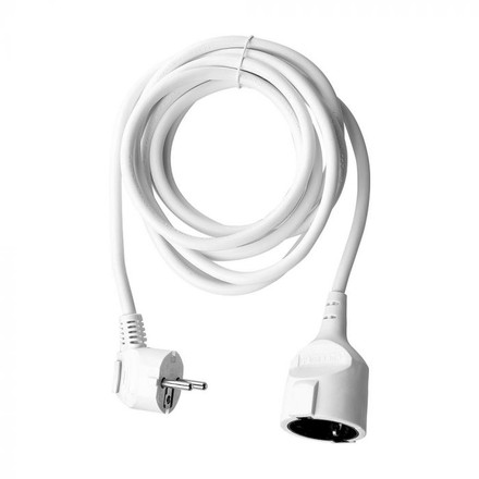 Extension Cord (3G 1.5MM 2 X 3M ) 10/16A , Polybag + Card White