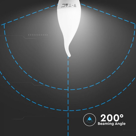 LED Крушка Е14 5.5W 3000K SAMSUNG ЧИП Кендъл Пламък SKU 117 V-TAC