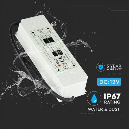 LED Plastic Slim Power Supply 60W IP67 12V 