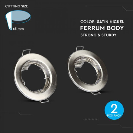 GU10 Round Spotlight Fitting Chrome 2 pcs/box