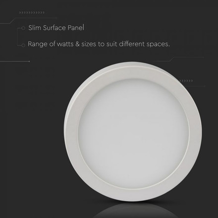 12W LED Surface Panel Downlight Premium - Round 3000K 