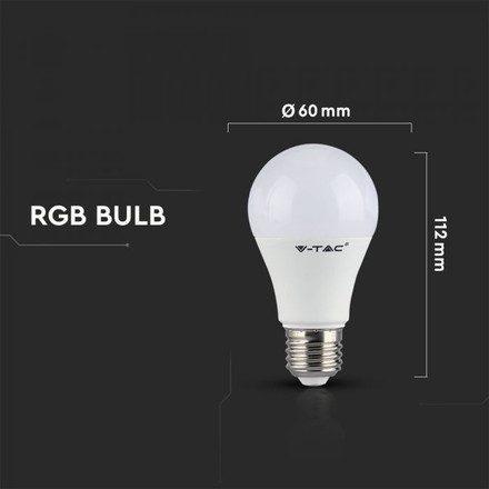 LED Bulb - 6W E27 A60 RGB With Remote Control 6400K