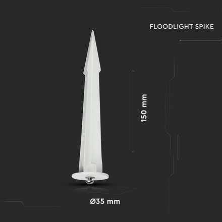 Floodlight Spike White D35 H150