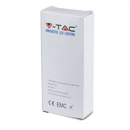 SKU 8074 12W EMC Димируем Драйвер с марка V-TAC