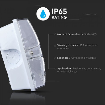 SKU 838 4W LED Евакуационно Тяло 6000К с марка V-TAC