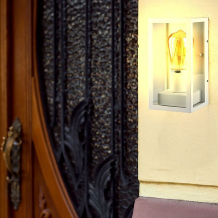 Wall Lamp 1*E27 Matt White Clear Glass 