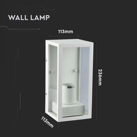 Wall Lamp 1*E27 Matt White Clear Glass 