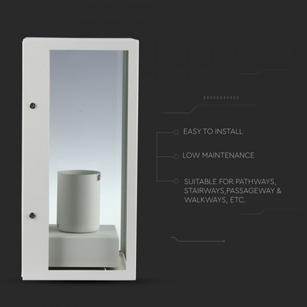 Wall Lamp 1*E27 Matt White Clear Glass 